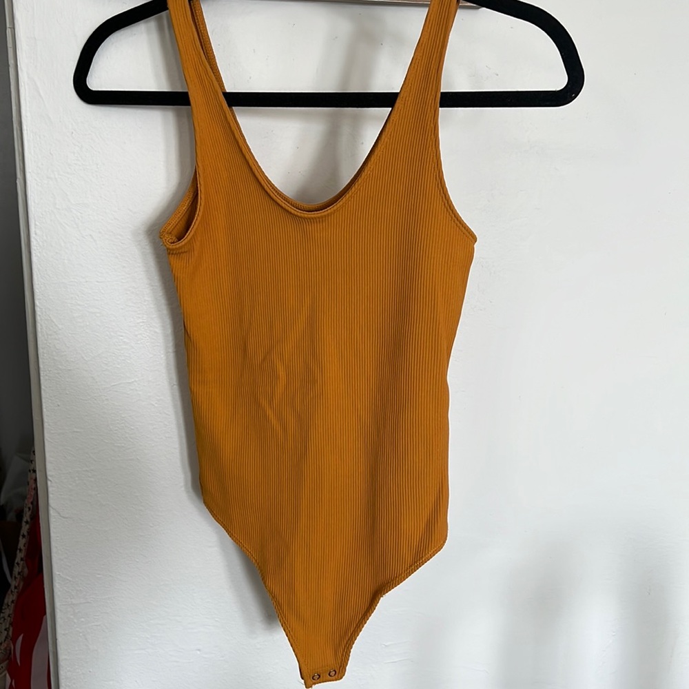Abercrombie + Fitch Seamless Rib Fabric Scoopneck Bodysuit